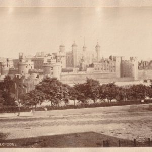 TIRAGE PHOTO	ALBUMINE SUR CARTON 1870 LONDRES La Tour de Londres 11X18cm