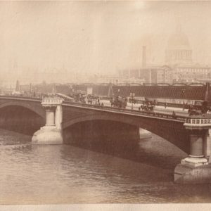 TIRAGE PHOTO	ALBUMINE SUR CARTON 1870 LONDRES  Blackfriars Bridge 11X18cm