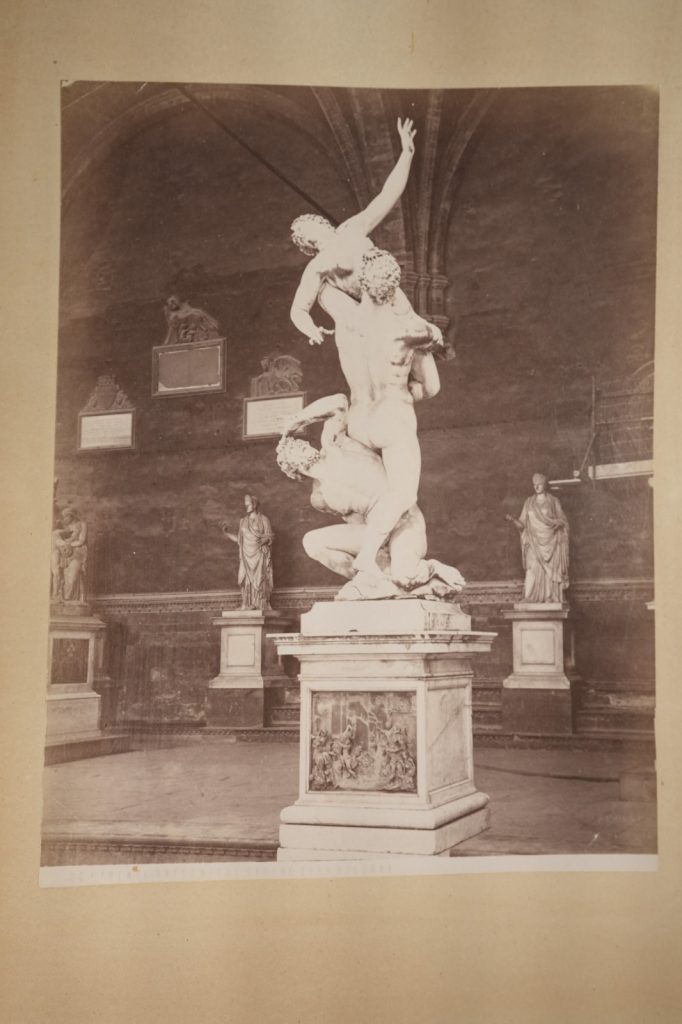 PHOTO Albumine Italie Florence, loggia dei Lanzi l'Enlèvement d'une Sabine 19X24
