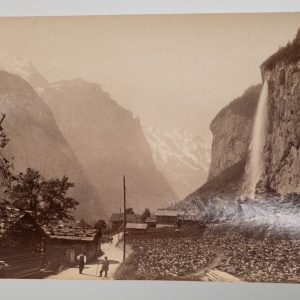 TIRAGE PHOTO Albumine Suisse Le Staubbach (Vallée de Lauterbrunnen) 10x15cm 1880