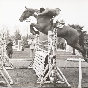 PHOTO Argentique	France	Equitation cheval saut d'obstacles	18X24cm	1970