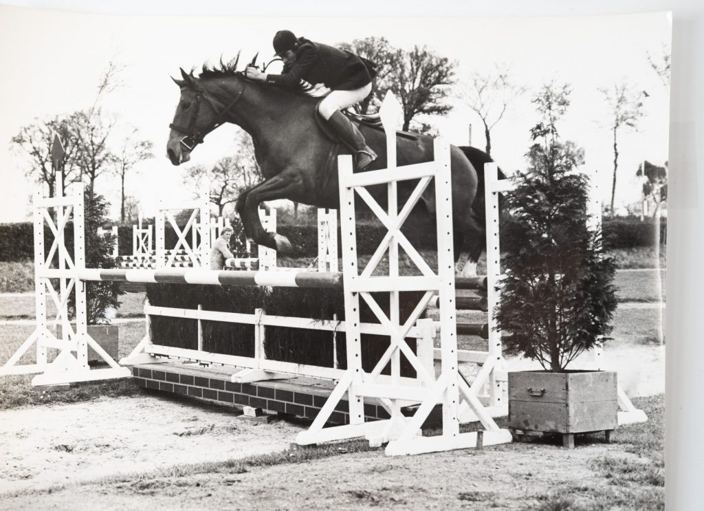 PHOTO Argentique France Equitation cheval saut d'obstacles 18X24cm 1970
