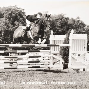 PHOTO Argentique	France	Equitation cheval saut d'obstacles	18X24cm	1970