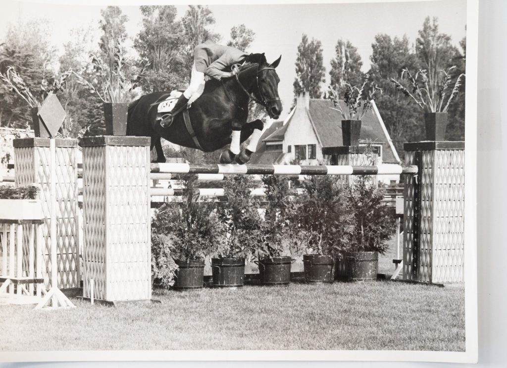 PHOTO Argentique	France	Equitation cheval saut d'obstacles	18X24cm	1970