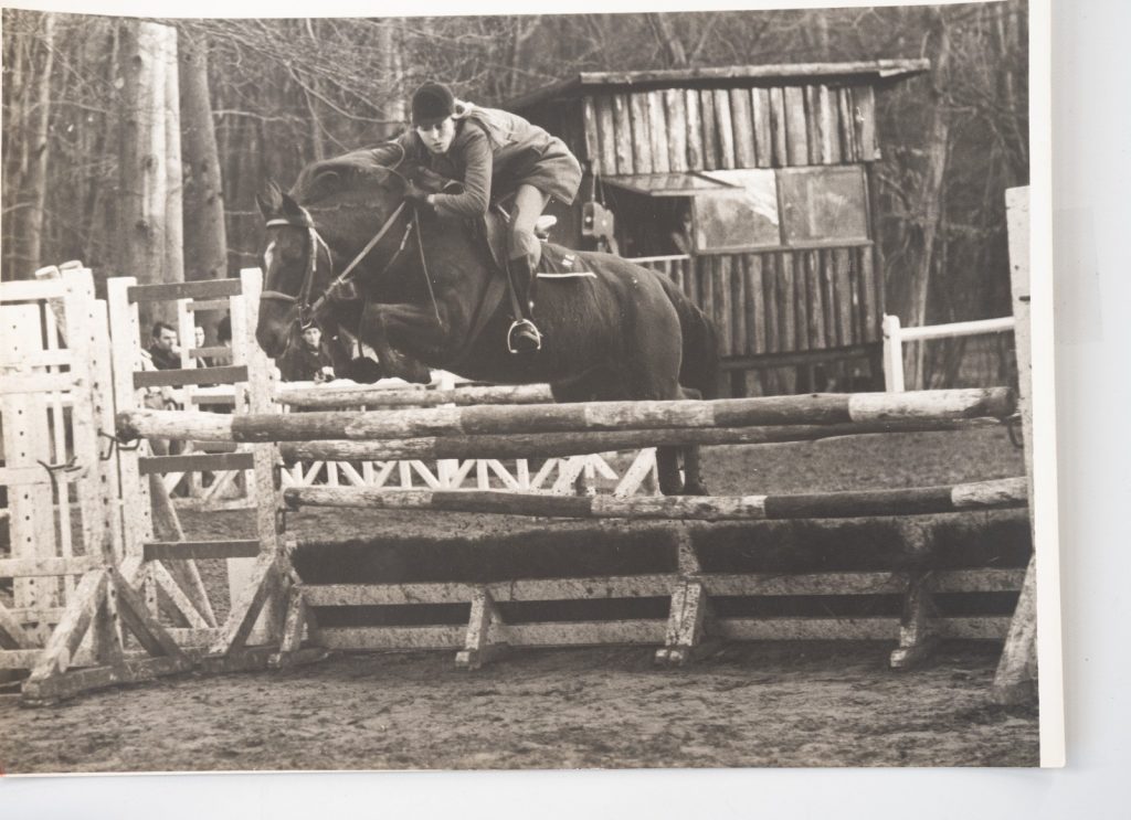 PHOTO Argentique France Equitation cheval saut d'obstacles 18X24cm 1950