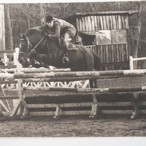 PHOTO Argentique	France	Equitation cheval saut d'obstacles	18X24cm	1950