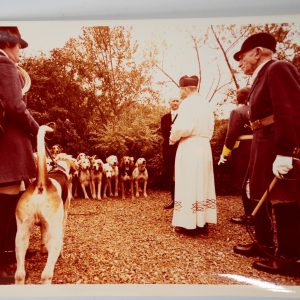 PHOTO Argentique	France	chasse à courre vénerie cheval COR MESSE 15x24cm	1970