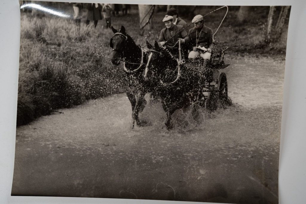 PHOTO Argentique cochers Attelage de Chevaux de Trait; rallye équestre 18X24cm