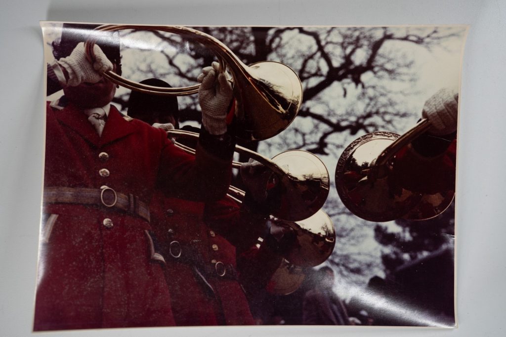 PHOTO Argentique	France	chasse à courre vénerie cheval cor 18X24cm	1970