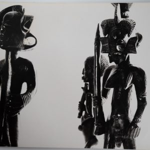 PHOTO Argentique Afrique STATUETTE AFRICAINE sculpture Chokwe ? ANGOLA? 30x40cm