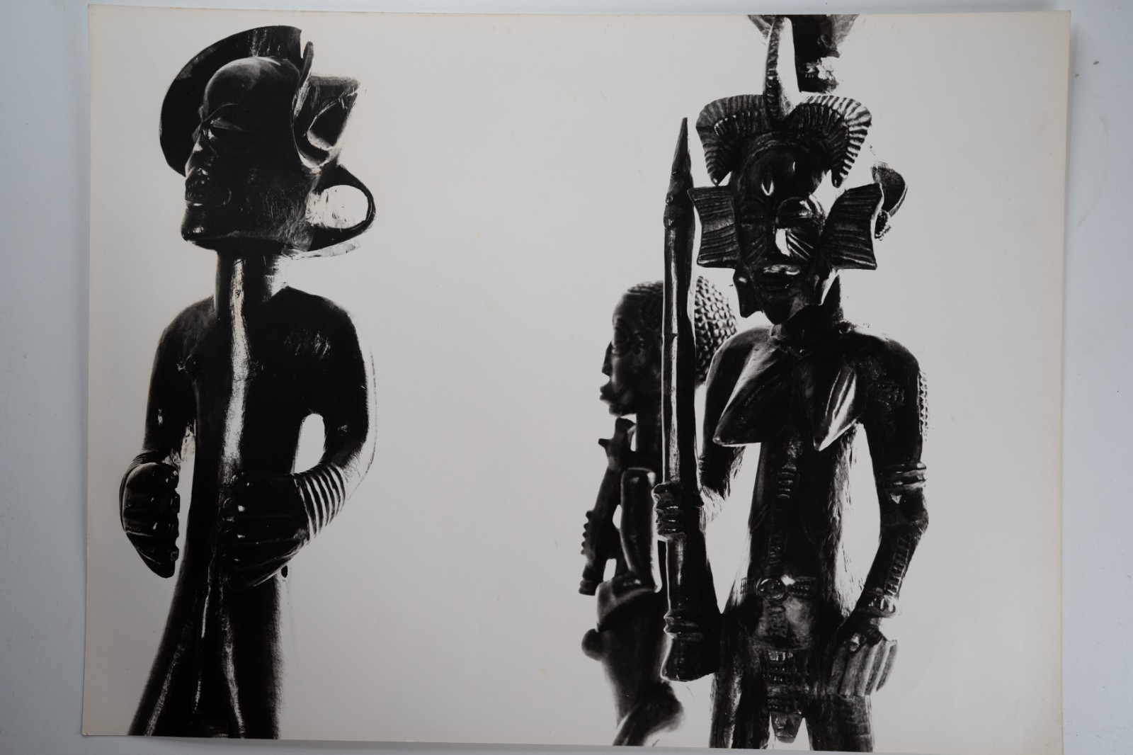 PHOTO Argentique Afrique STATUETTE AFRICAINE sculpture Chokwe ? ANGOLA? 30x40cm
