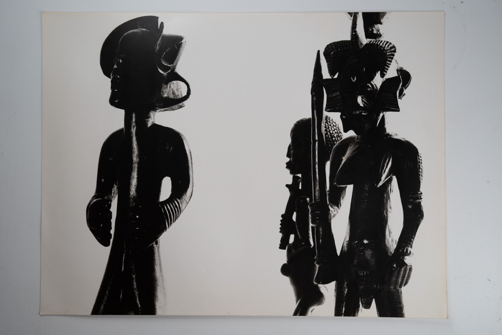 PHOTO Argentique Afrique STATUETTE AFRICAINE sculpture Chokwe ? ANGOLA? 30x40cm