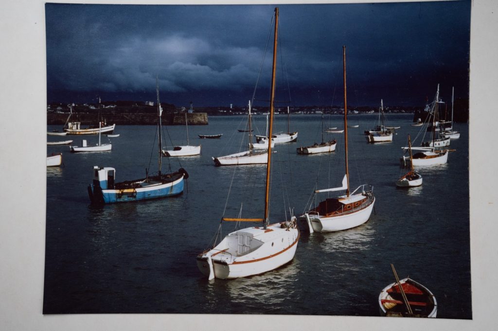 PHOTO Argentique France Paysage de bord de mer bateau bretagne 20X25cm 1980