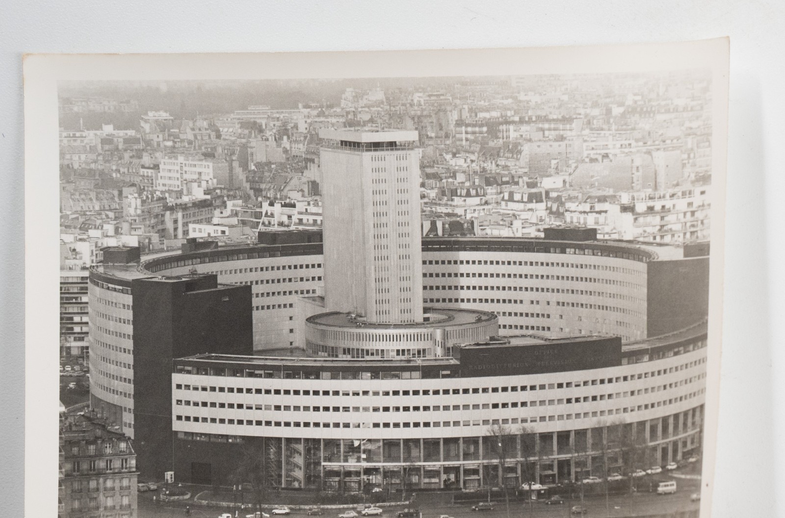 PHOTO Argentique Vue aérienne Paris Maison de la Radio 9x12cm 1970 Roger Morin