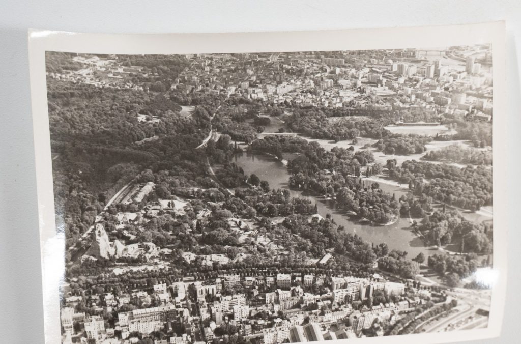 PHOTO Argentique Vue aérienne Paris bois de vincennes  9x12cm	1970	Roger Morin