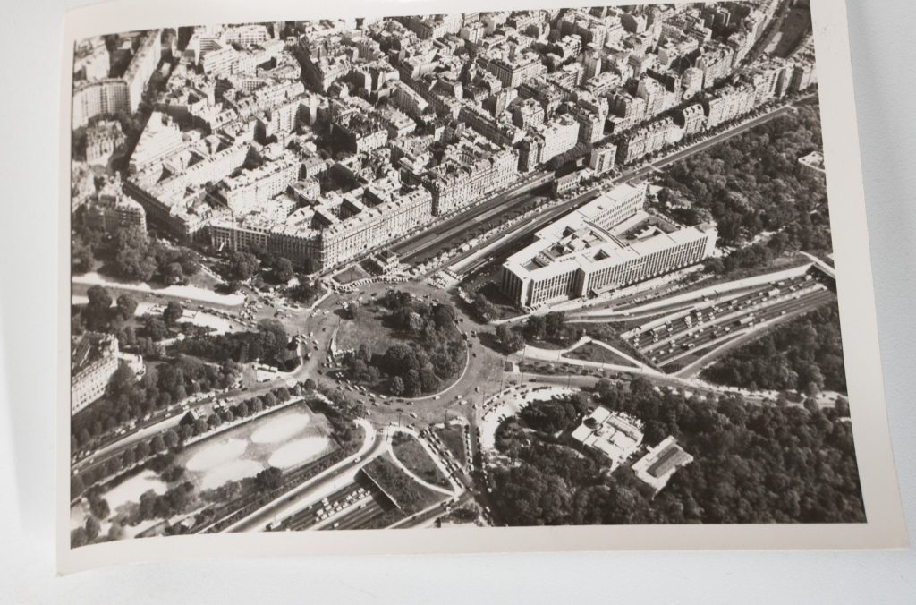 PHOTO Argentique Vue aérienne Paris porte dauphine 9x12cm 1970 Roger Morin