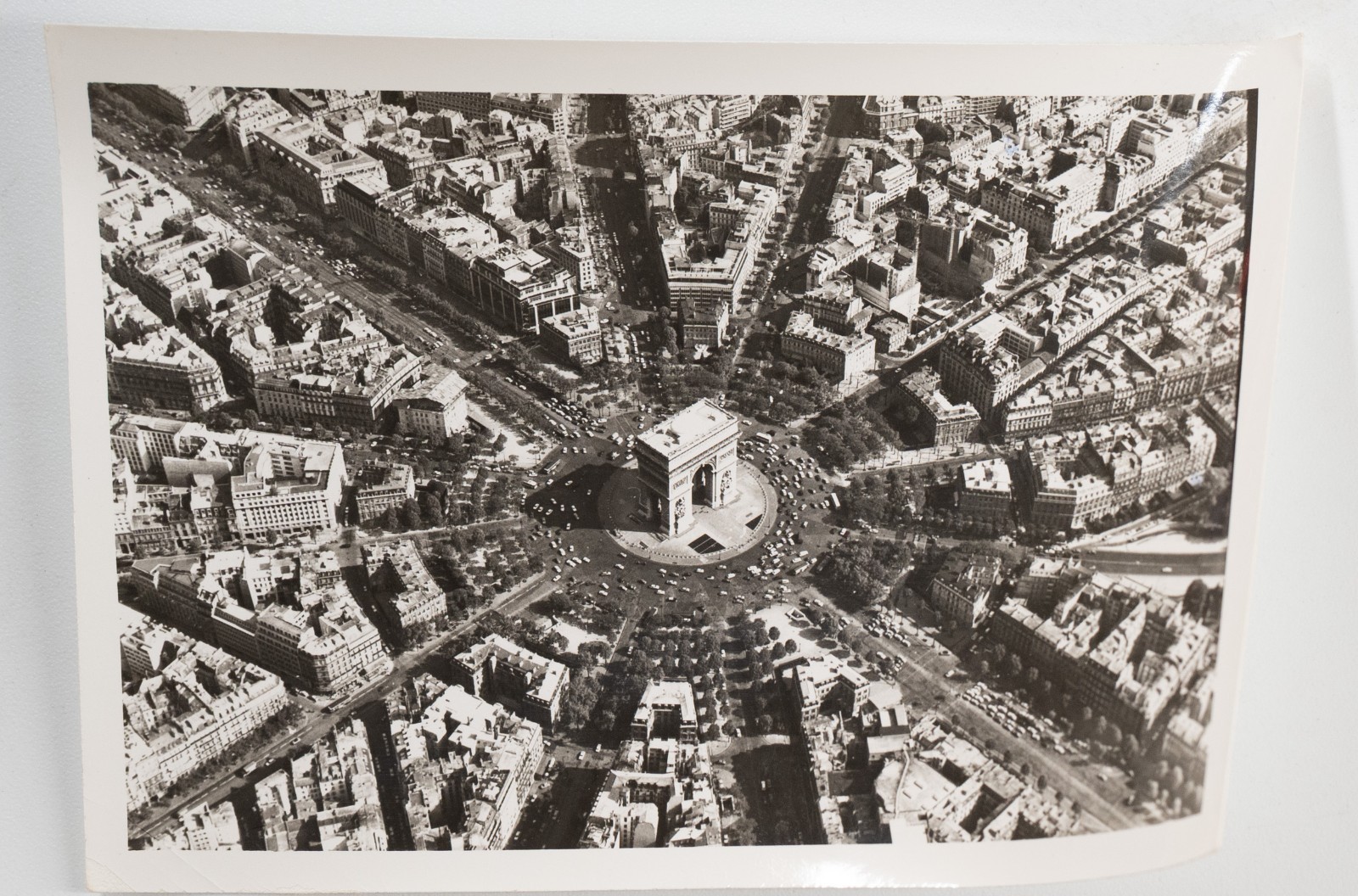 PHOTO Argentique Vue aérienne Paris ARC DE TRIOMPHE 9x12cm 1970 Roger Morin