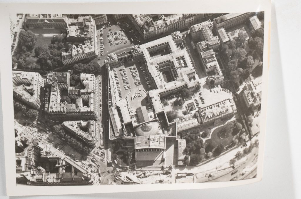 PHOTO Argentique Vue aérienne Paris PALAIS BOURBON 9x12cm 1970 Roger Morin