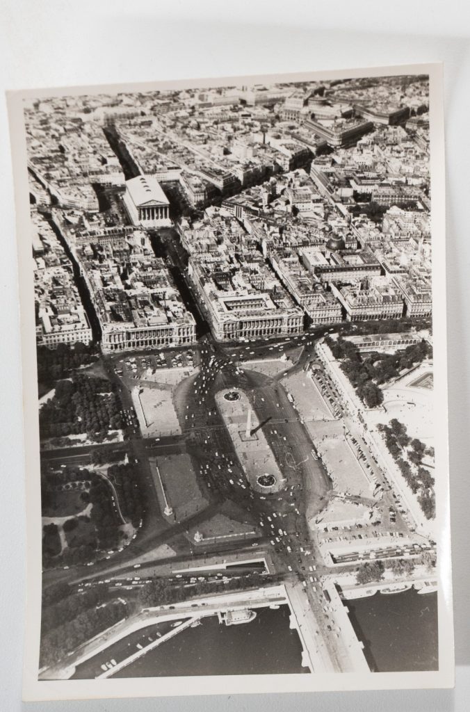 PHOTO Argentique Vue aérienne Paris PLACE DE LA CONCORDE 9x12cm 1970 Roger Morin