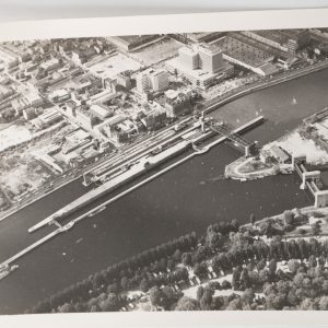 PHOTO Argentique Vue aérienne Paris ECLUSE DE NEUILLY 9x12cm 1970 Roger Morin