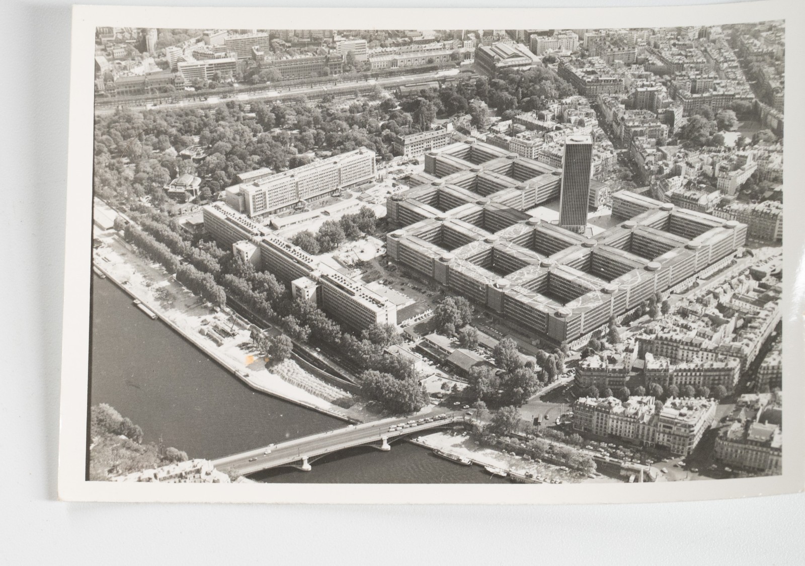 PHOTO Argentique Vue aérienne Paris JUSSIEU 9x12cm 1970 Roger Morin