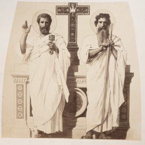 PHOTO Albumine	Fresque de la coupole de l'église Saint Augustin	21X21cm 1860