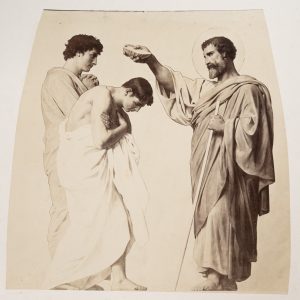 PHOTO Albumine	Fresque de la coupole de l'église Saint Augustin	21X21cm 1860