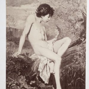 Photo Albumine	France	jeune homme nu Dédicace du peintre Albert Maignan	17X26cm