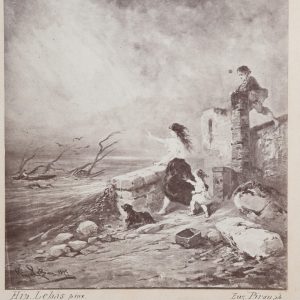 photo Albumine tableau de Hippolyte Le Bas Episode des inondations	15x20cm 1880