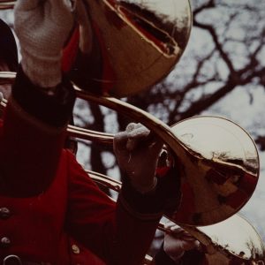 PHOTO Argentique	France	chasse à courre vénerie cheval cor 24x30cm	1970