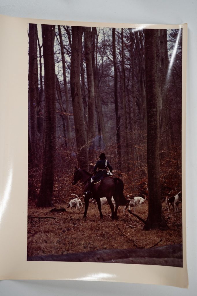 PHOTO Argentique	France	chasse à courre vénerie cheval chien 18X24cm	1970