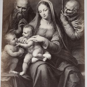 Photo Albumine	France	de GRAVURE La Sainte Famille, par Léonard de Vinci	22X29cm