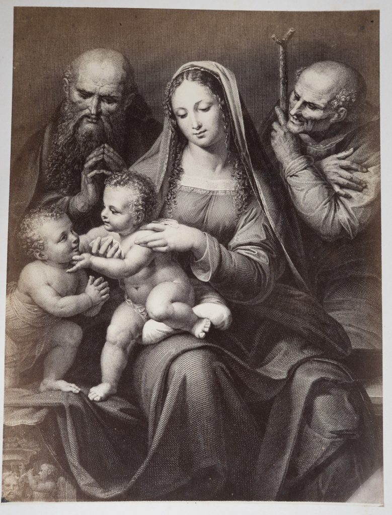Photo Albumine	France	de GRAVURE La Sainte Famille, par Léonard de Vinci	22X29cm