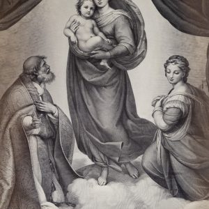 Photo Albumine	France	gravure La Madone de San Sisto	27X40cm	1880