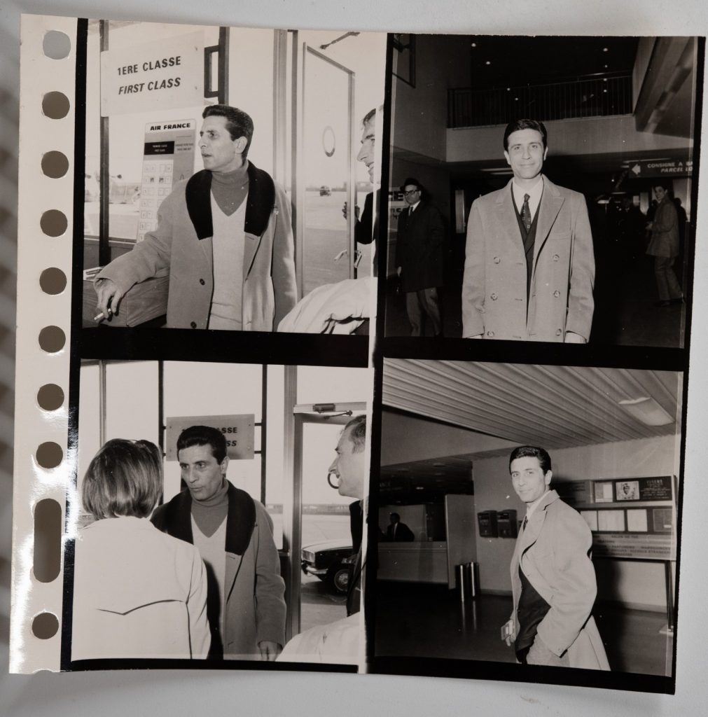 PHOTO Argentique planche contact Orly 6X6cm 1960 Gilbert Becaud