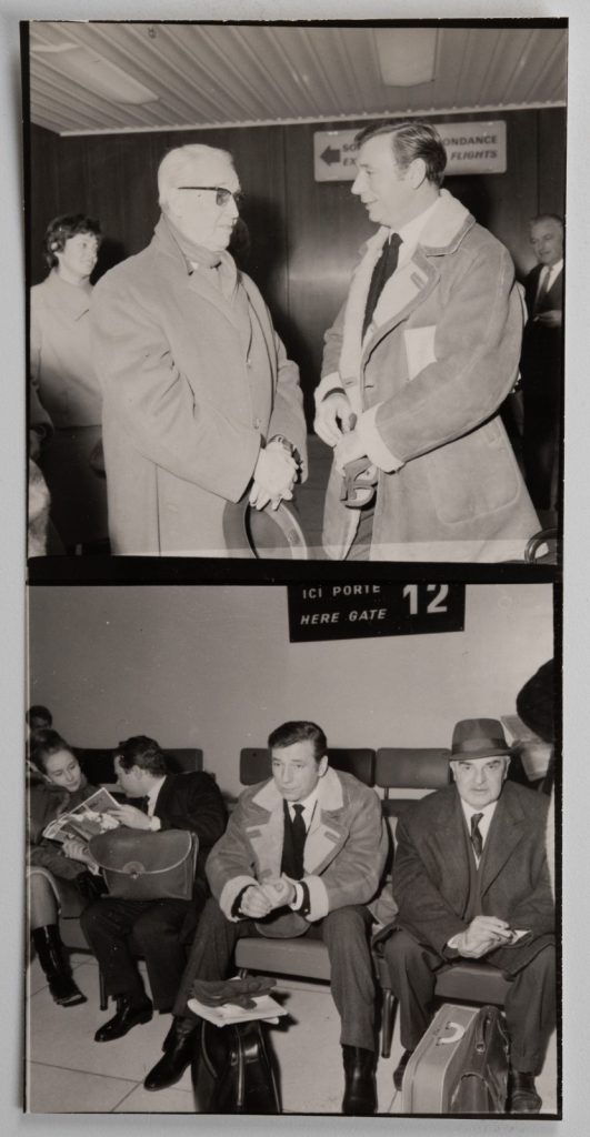 PHOTO Argentique planche contact Orly 6X6cm 1960 Yves Montand