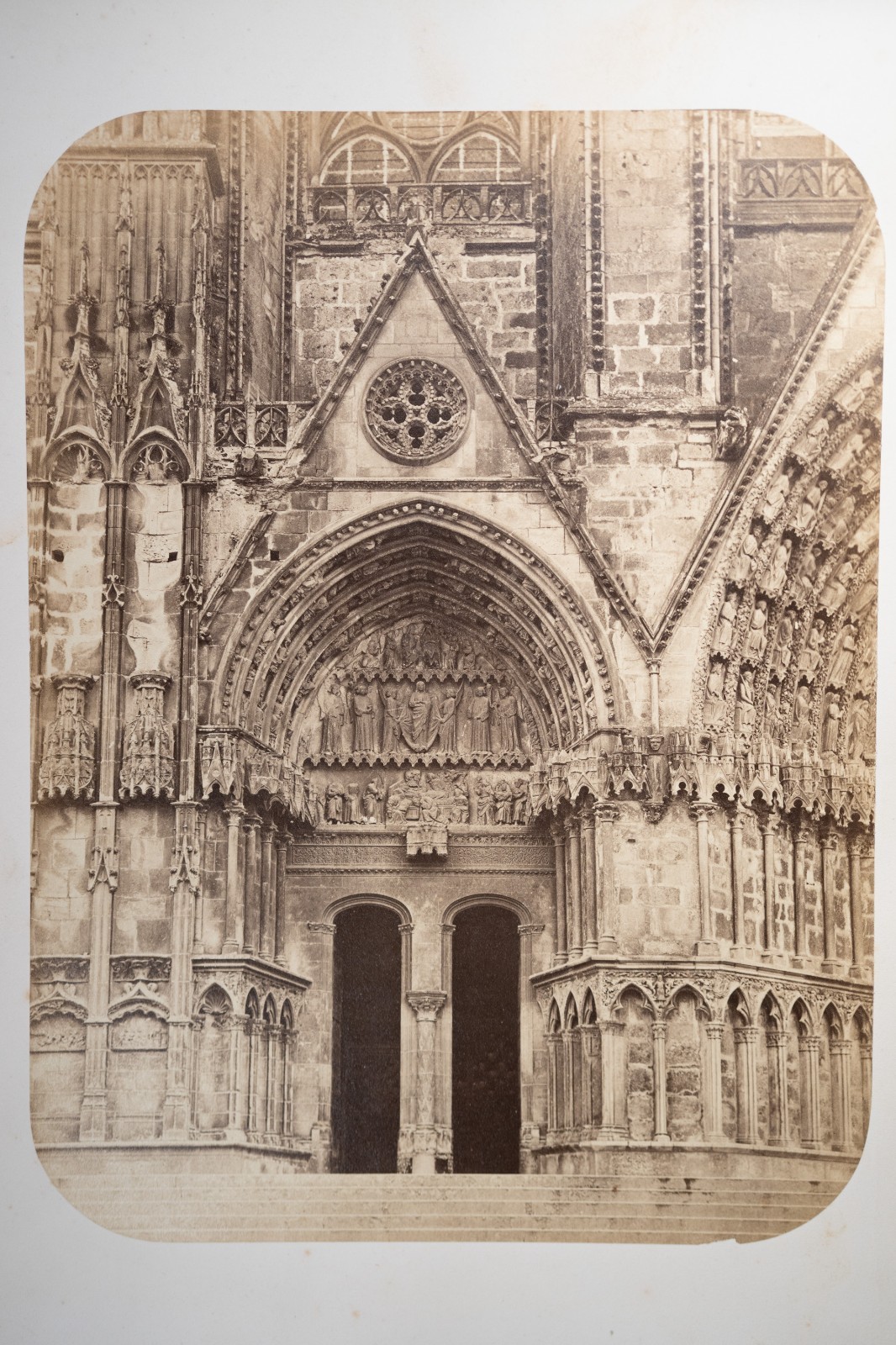 PHOTO Albumine France Cathédrale de Bourges 19X25cm 1860 Attribué à Franck
