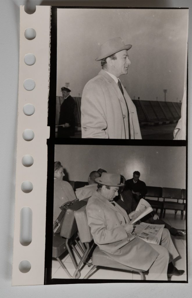 PHOTO Argentique planche contact Orly 6X6cm 1960 Fernand Raynaud Comique