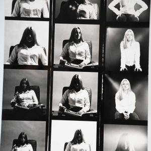 PHOTO Argentique France Planche Contact Portrait pin-up 18X24 vue 6X6cm 1980