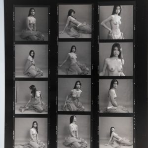 PHOTO Argentique Planche Contact Nu artistique femme nue 24x30cm vue 6X6cm