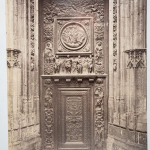 PHOTO Albumine	France	Rouen	20X27cm	1880  Portes sculptées Église Saint-Maclou