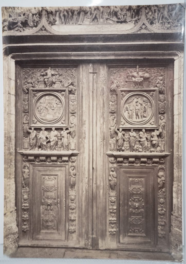 PHOTO Albumine	France	Rouen	20X27cm	1880  Portes sculptées Église Saint-Maclou