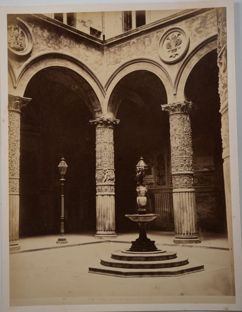 PHOTO Albumine Italie CORTILE DEL PALAZZO VECCHIO FLORENCE 19X25cm 1880