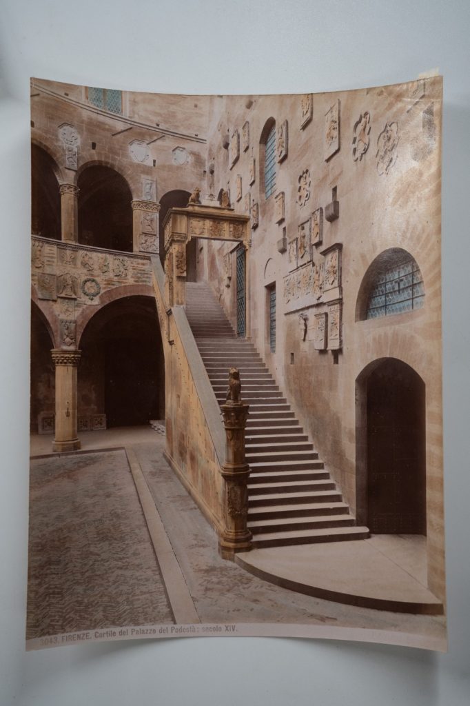 TIRAGE PHOTO Albumine	Italie 19X25cm Palazzo del Podestà aquarellé colorisé