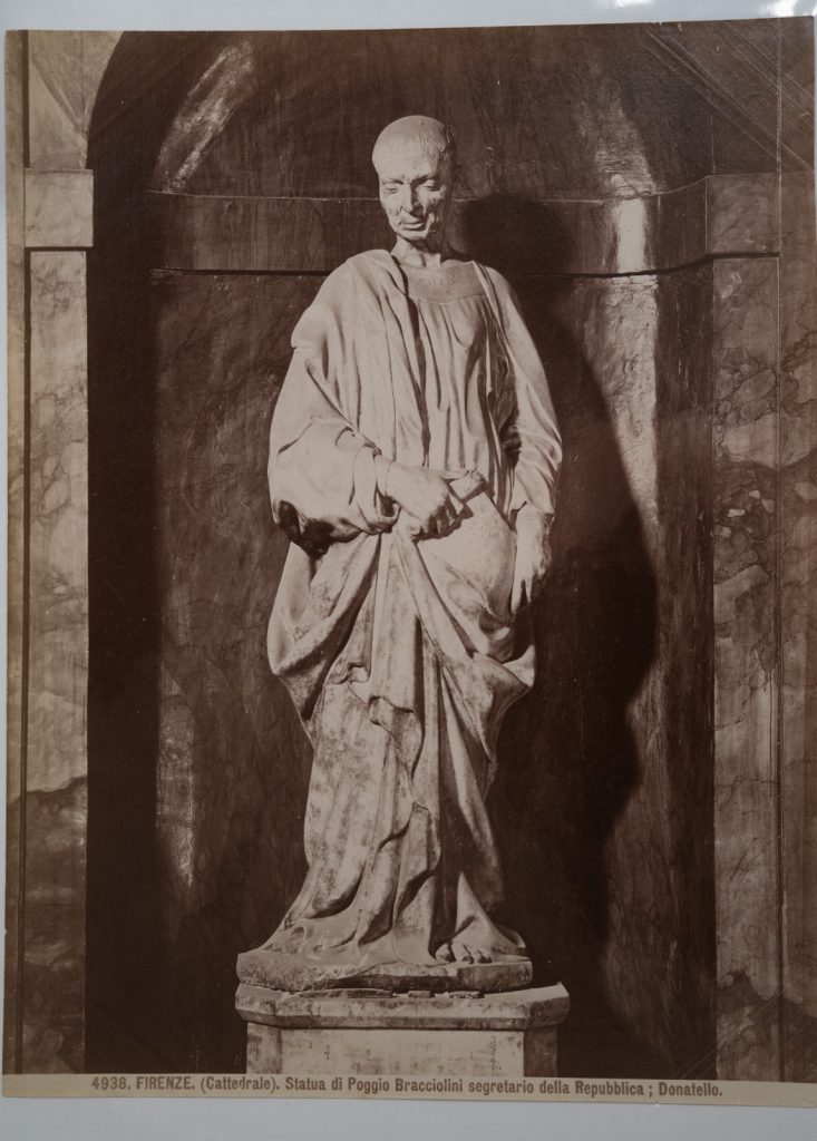 PHOTO Albumine Italie Florence 19X25cm 1880 statue de la prophète Donatello