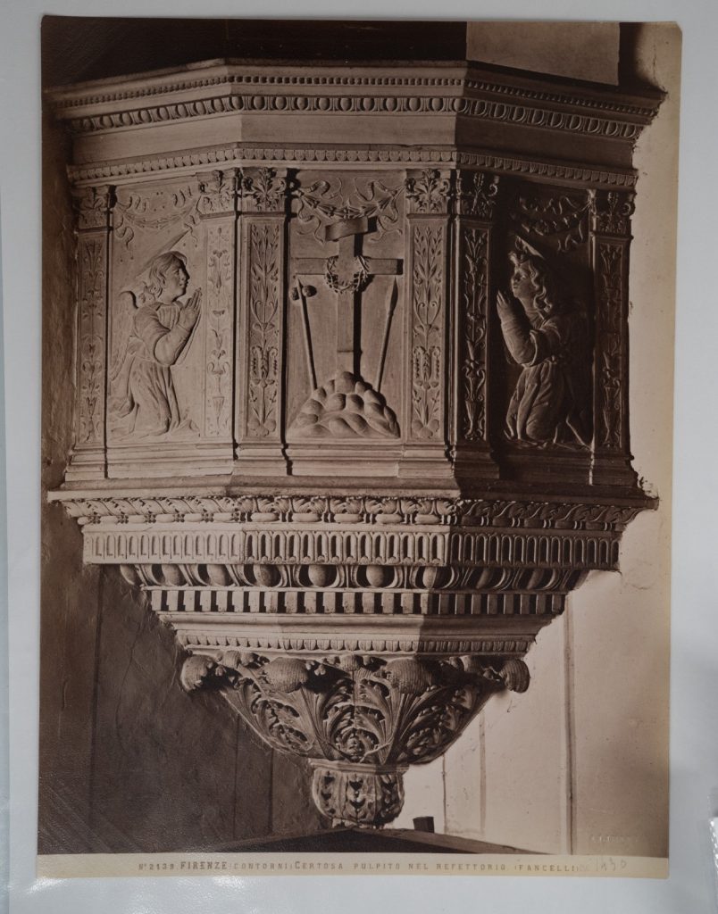 PHOTO Albumine Italie Florence 19X25cm 1880 Pulpit de Fancelli