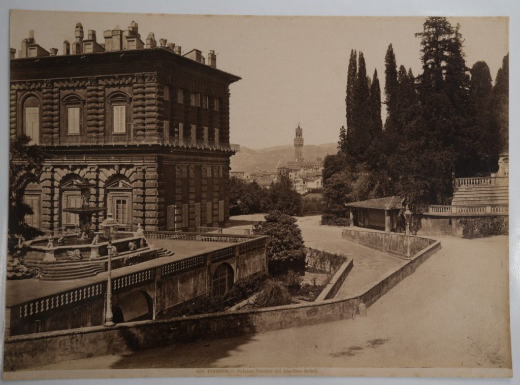 PHOTO Albumine Italie Florence 19X25cm 1880 palazzo vechio dal Giardina
