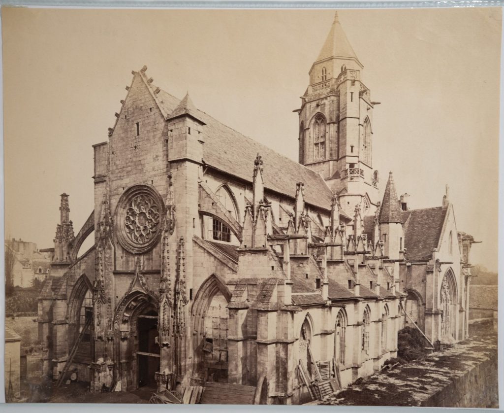 PHOTO Albumine France Caen Eglise Saint Etienne 21X26cm 1880