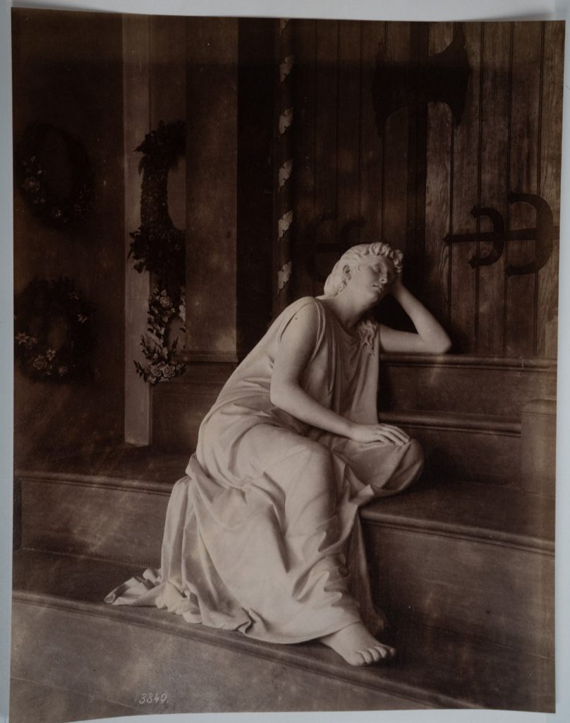 PHOTO Albumine Italie Gènes Statue 21X26cm 1880 Noack Campo Santo