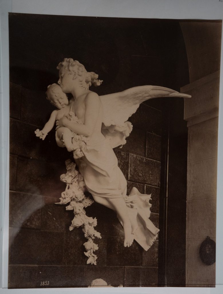 PHOTO Albumine Italie Gènes Statue 21X26cm 1880 Noack Campo Santo